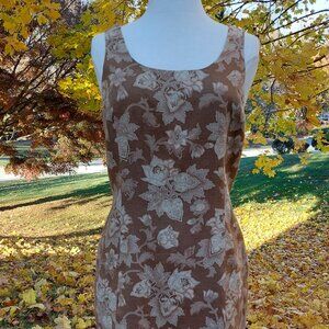 Size 10 Jones New York Linen print brown Dress